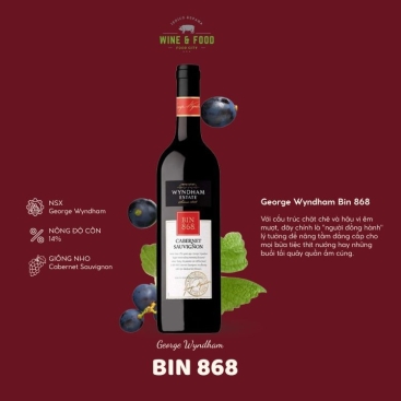 Rượu vang đỏ Úc George Wyndham Bin 868 6X75CL