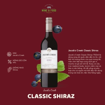 Rượu vang đỏ Jacob's Creek Classic Shiraz 750ml