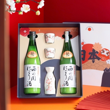 Hộp Quà Rượu Sake Nishi no Seki Nigori 720ml - Daruma 