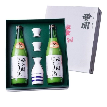 Hộp Quà Rượu Sake Nishino Seki Nigori Họa Tiết Hoa Anh Đào 720ml